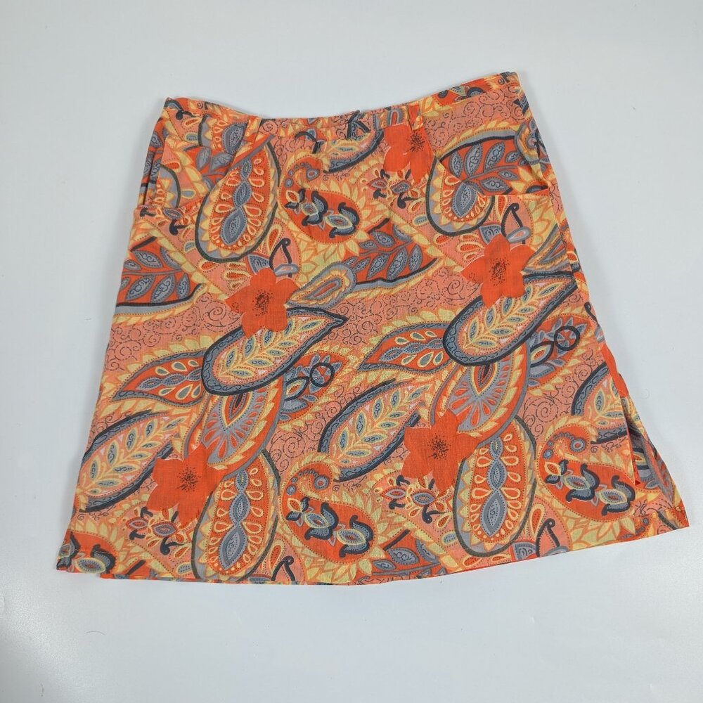 Blue Plate Paisley Skort Made in India 100% Cotton Size 2